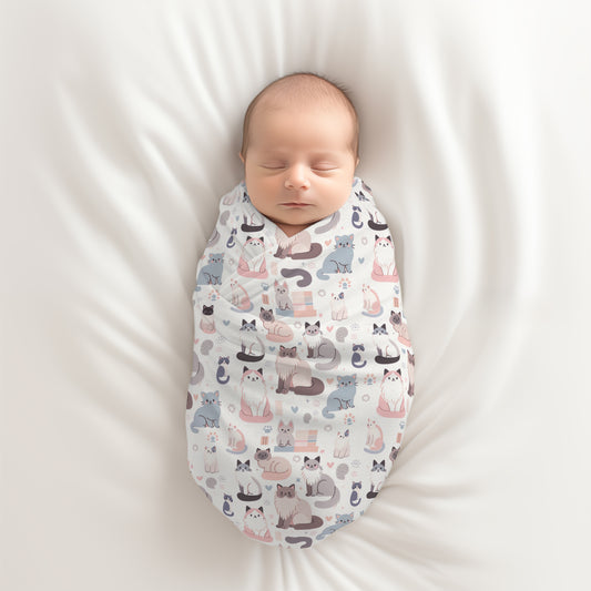 Cats Baby Swaddle Blanket for Newborn and Baby