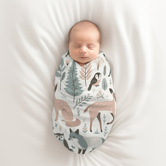 Forest Animals Baby Swaddle Blanket for Newborn and Infant