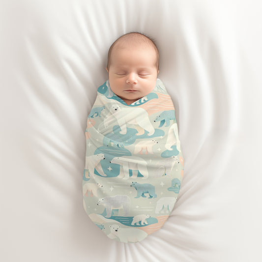 Polar Bear Baby Swaddle Blanket for Newborn