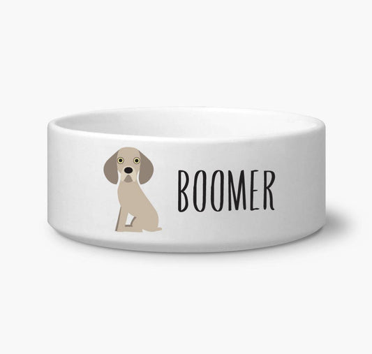 Personalize Weimaraner Dog Bowl