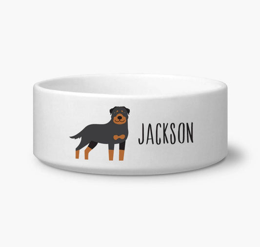 Personalize Rottweiler Dog Bowl